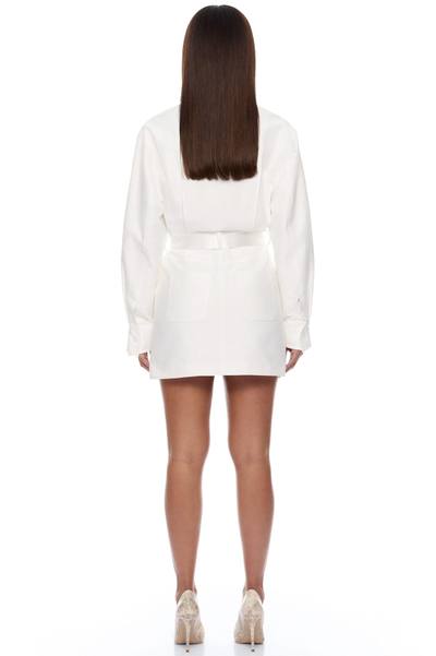 Morgan Belted Cargo Mini Dress - White