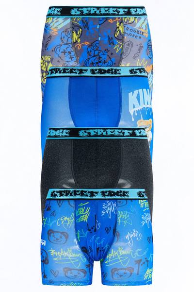 Mini Graffiti Boxer 4 Pack - Blue/combo