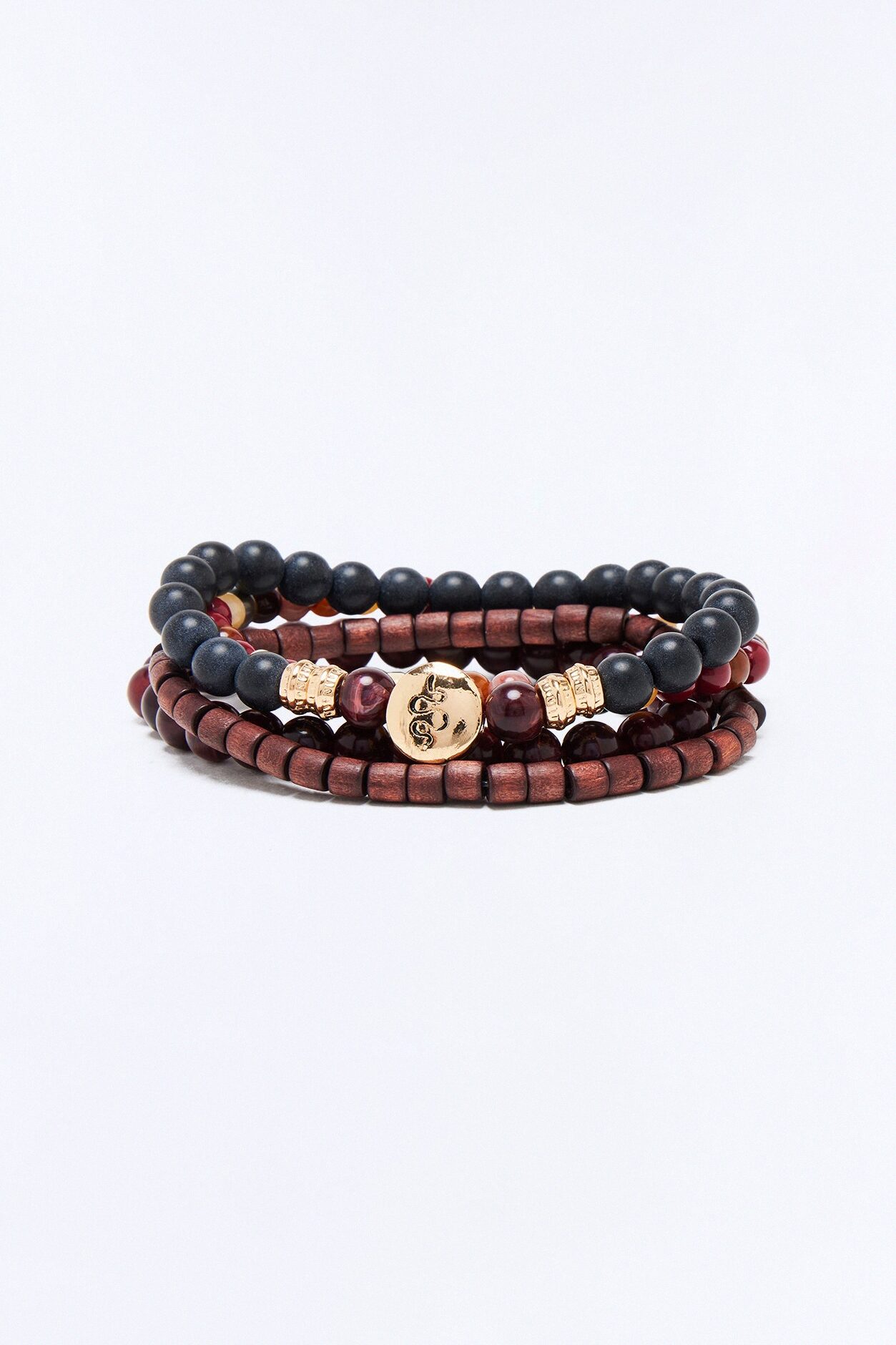 Snake Mixed Material Bead Bracelet Set - Multi Color