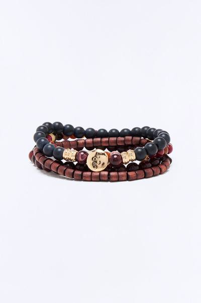 Snake Mixed Material Bead Bracelet Set - Multi Color