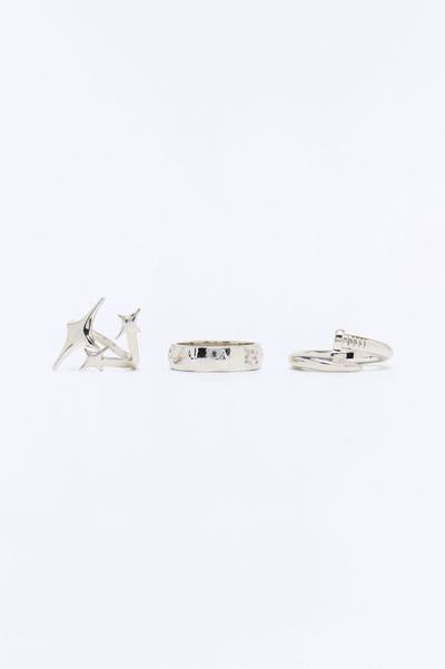 Starry Edge Multi Size Ring Set - Silver