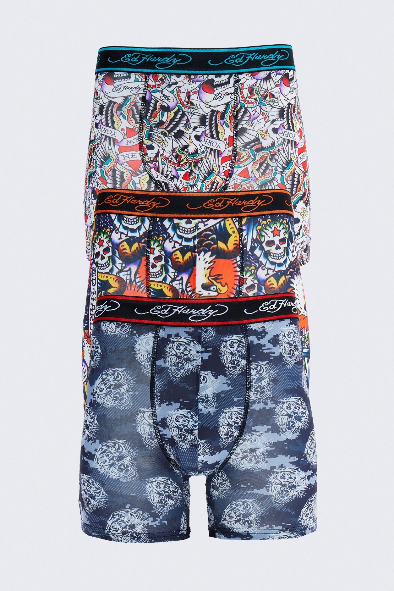 Legacy Flight Ed Hardy 3 Pack Cartoon Boxer Briefs - Multi Color