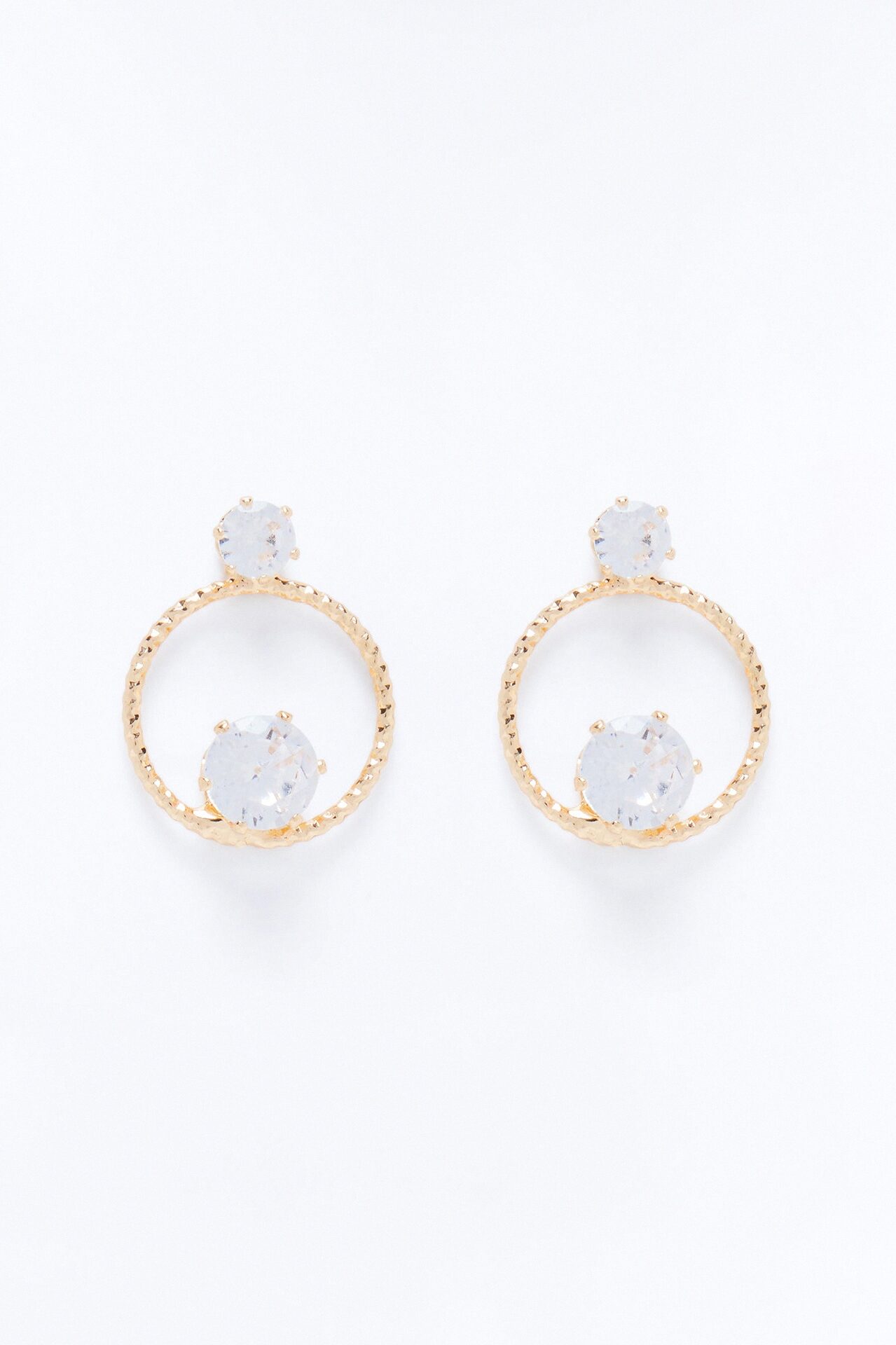 Hopeful Rhinestone Stud Earrings - Gold