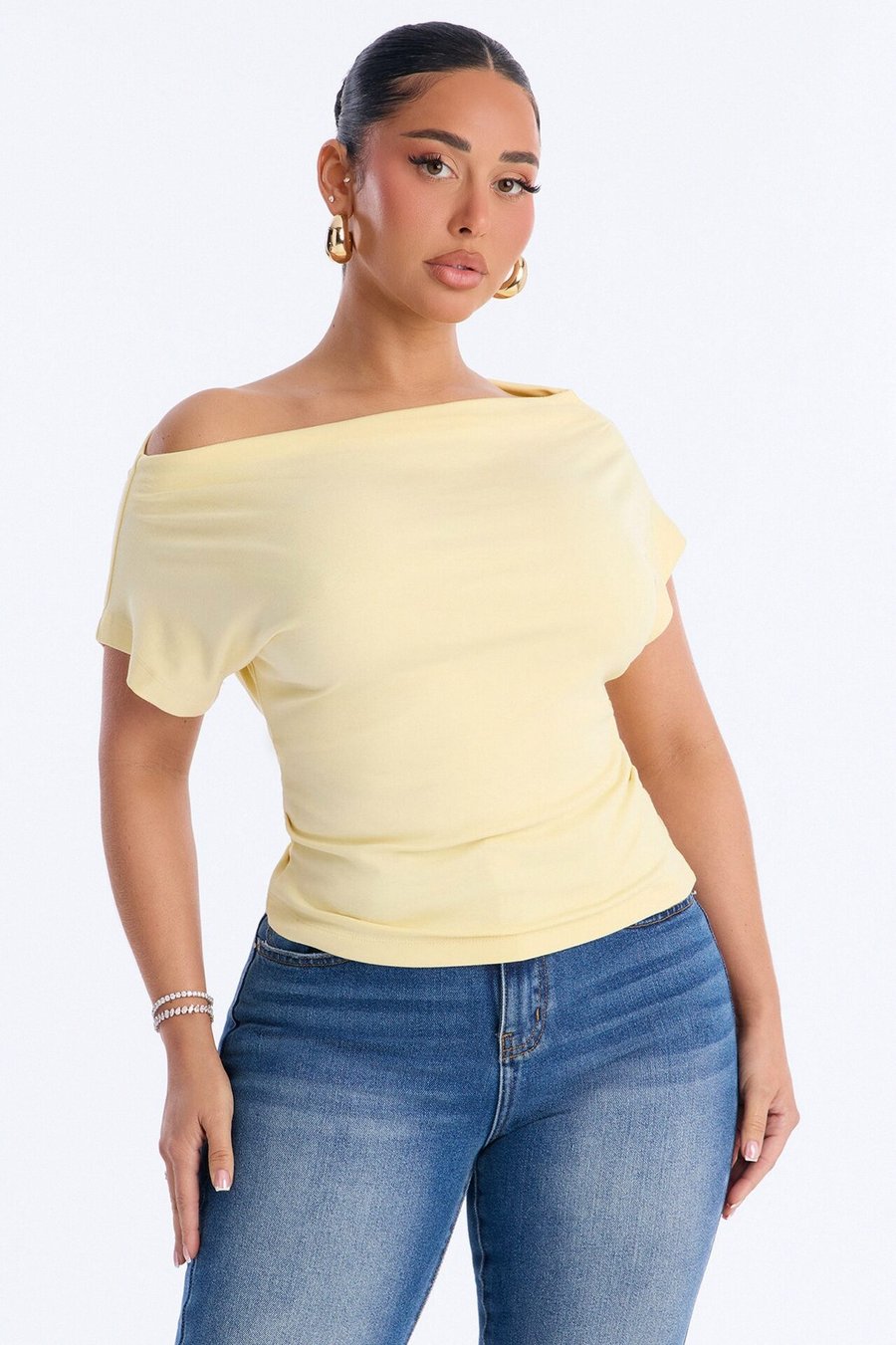 Eva Effortless One Shoulder Top - Yellow