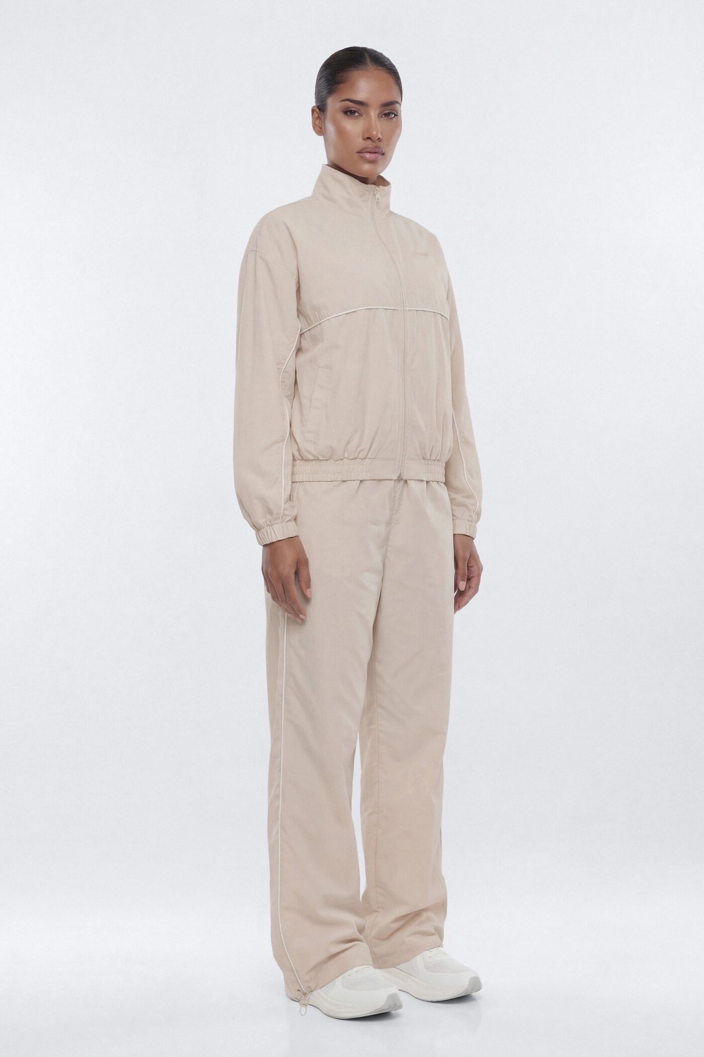 CoreNylon 32″ Pocket Track Pant - Oat Milk