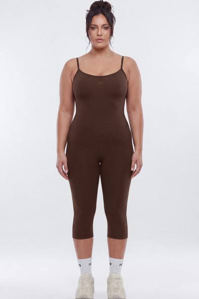 CloudForm™ 17″ Low Back Capri Jumpsuit - Brown