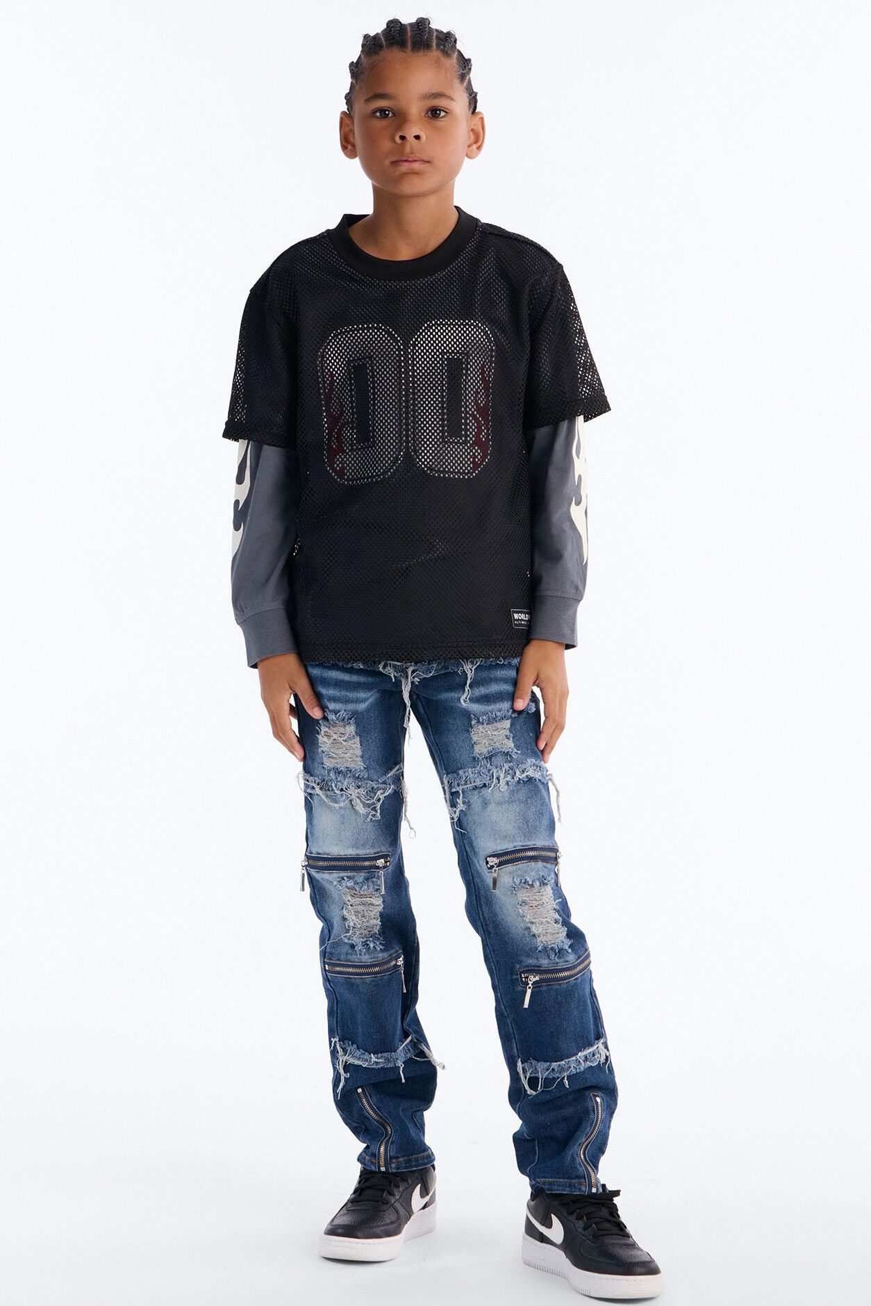 Mini Found My Way Back Distressed Skinny Jeans - Dark Wash