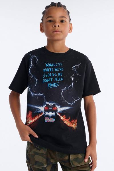 Mini Back To The Future Roads Oversized Short Sleeve Tee - Black