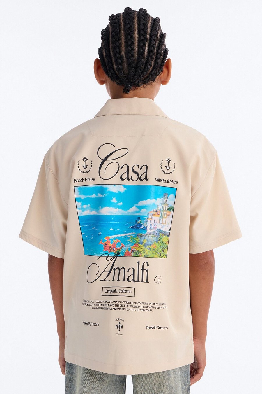 Mini Casa Box Graphic Button Up Shirt - White