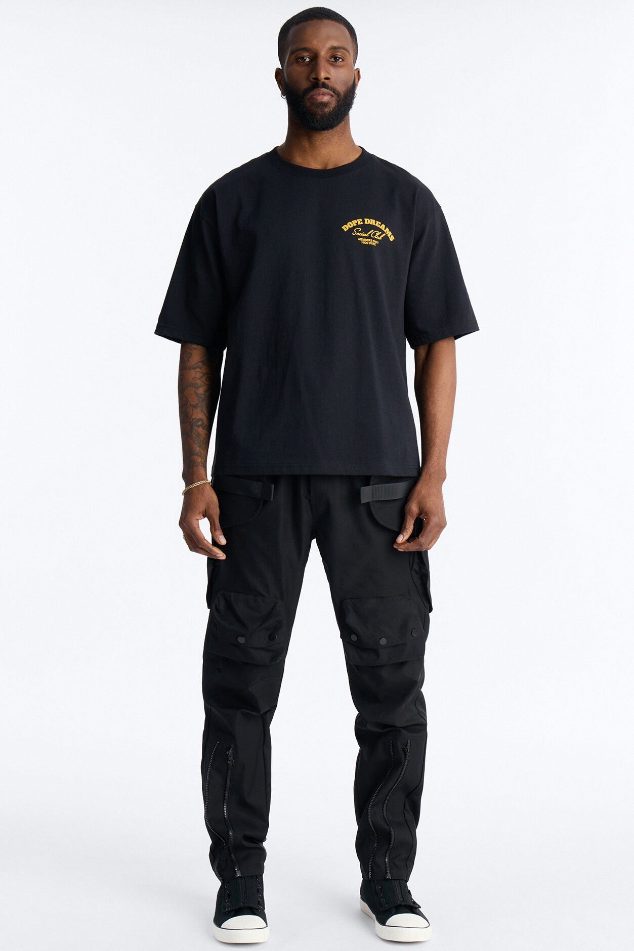 Dope Dreams Social Club Boxy Short Sleeve Tee - Black