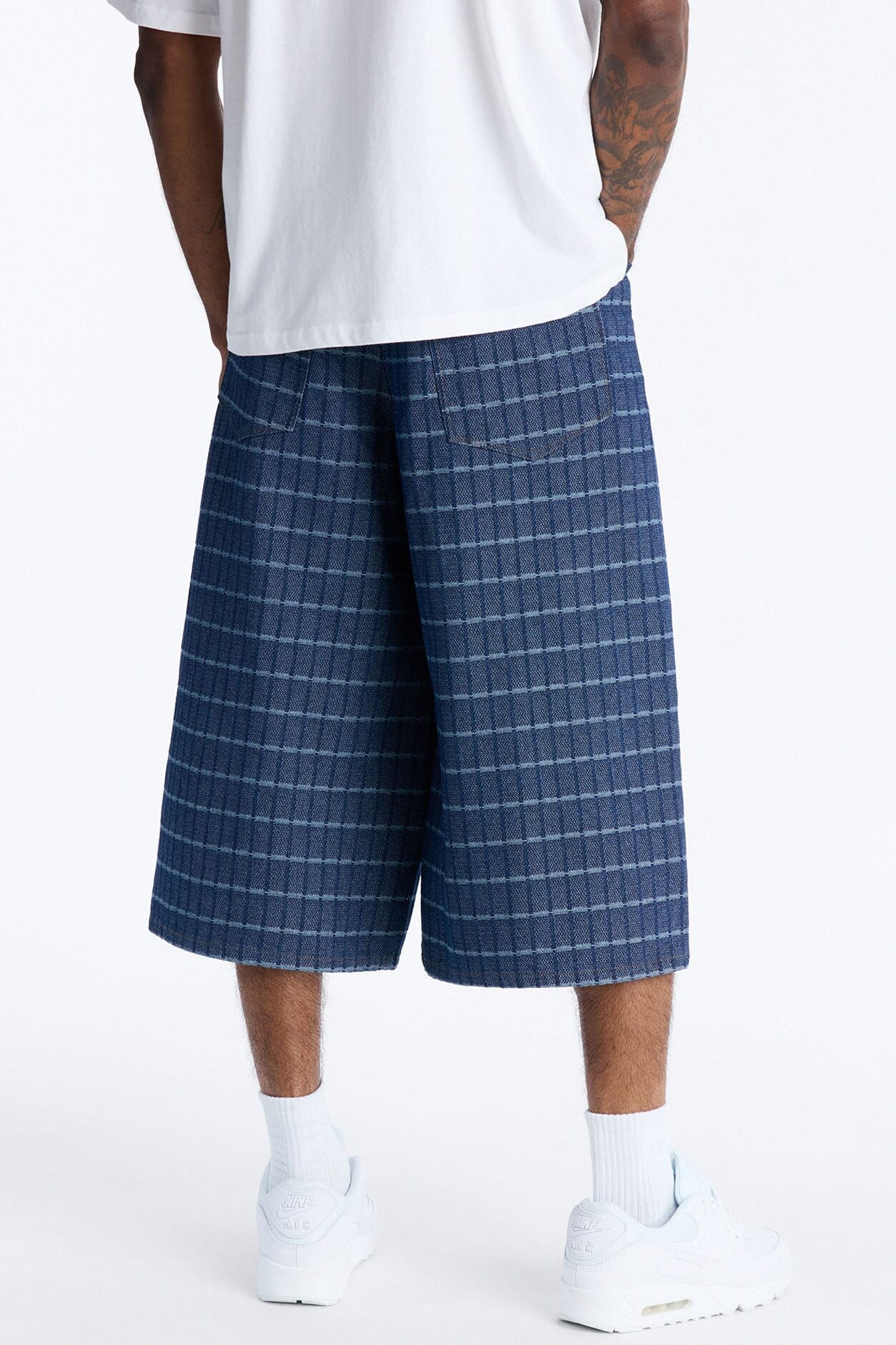 Super Baggy Gridlock Denim Short - Dark Wash
