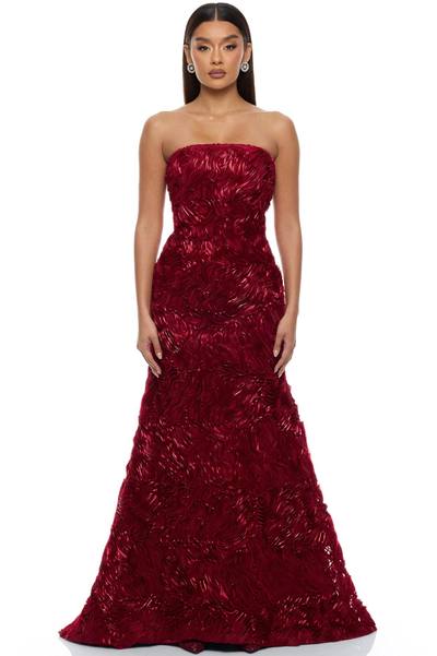 Pure Glamour Strapless Gown - Wine