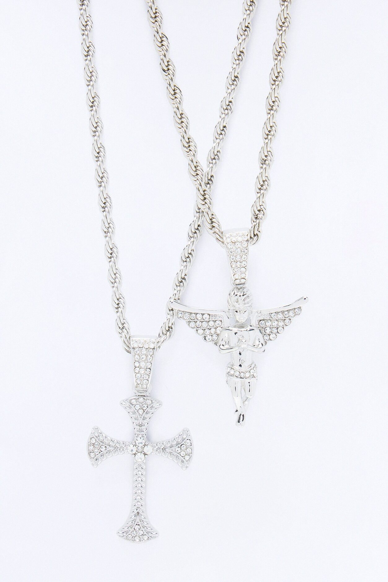 Stay Blessed Necklace Set - Silver
