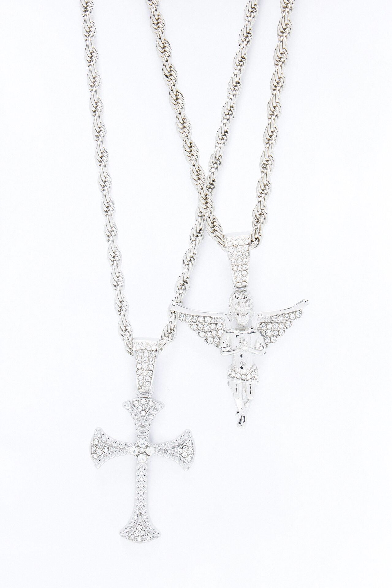 Divine Protector Necklace Set - Silver