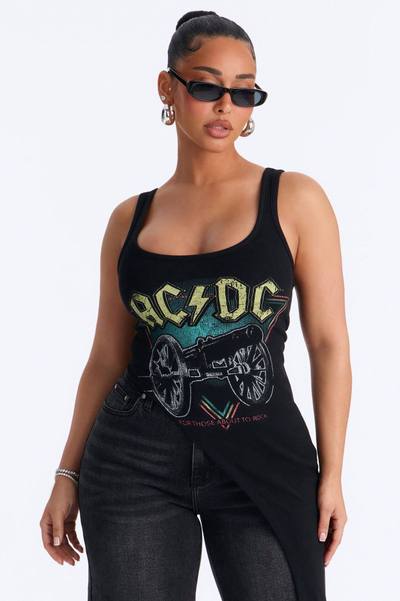 ACDC Long Asymmetrical Tank - Black