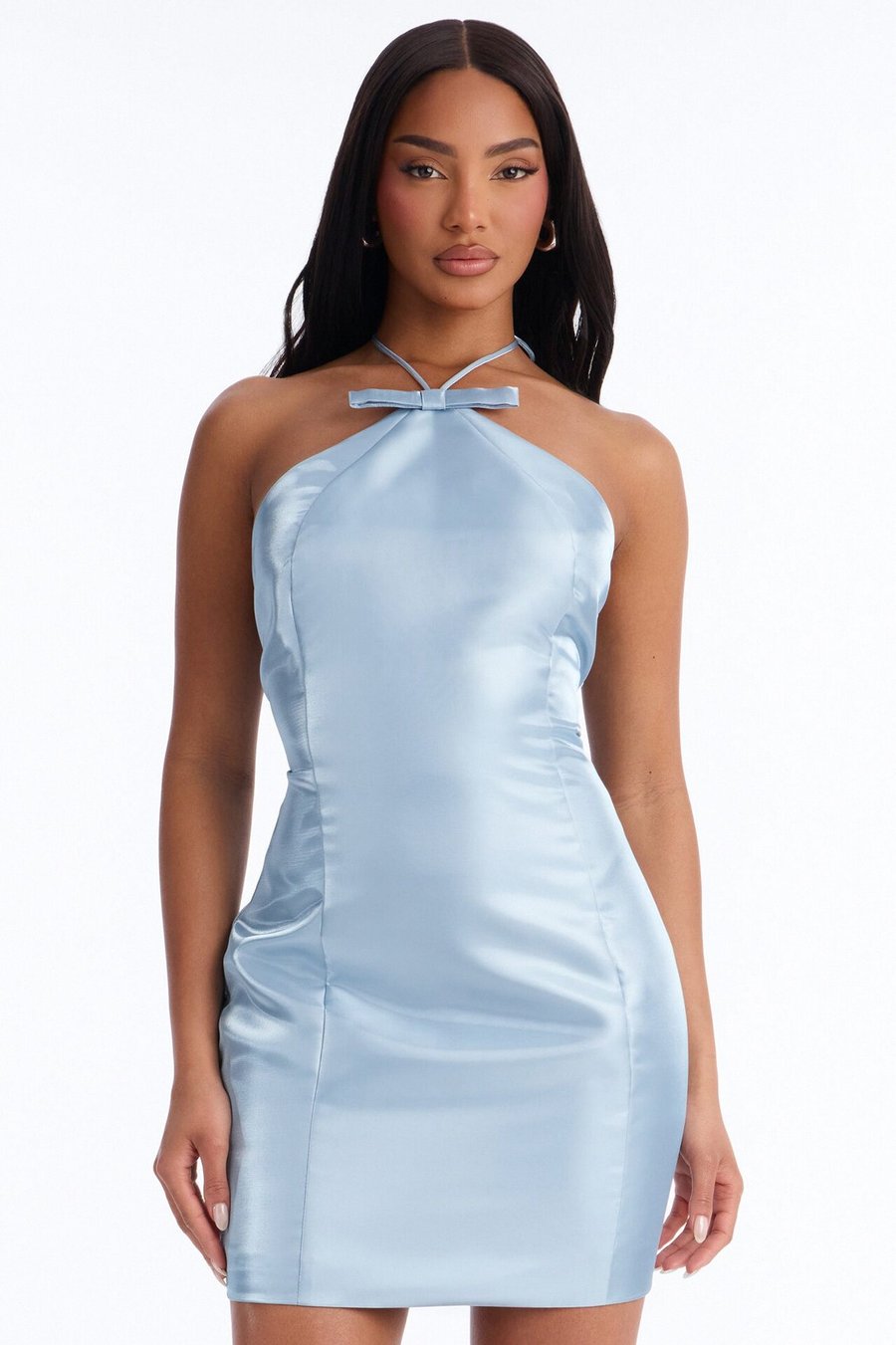 Andrea Sleeveless Taffeta Mini Dress - Blue