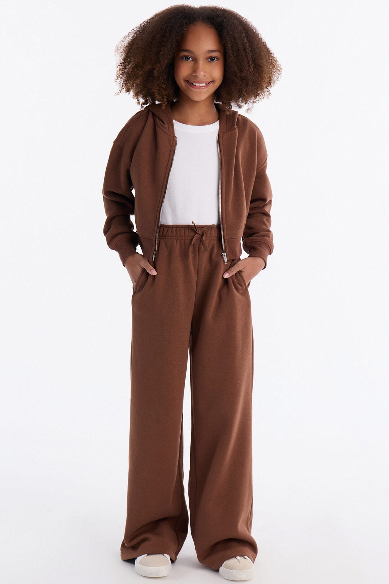 Mini Tell Me More Sportscore Zip Hoodie - Brown