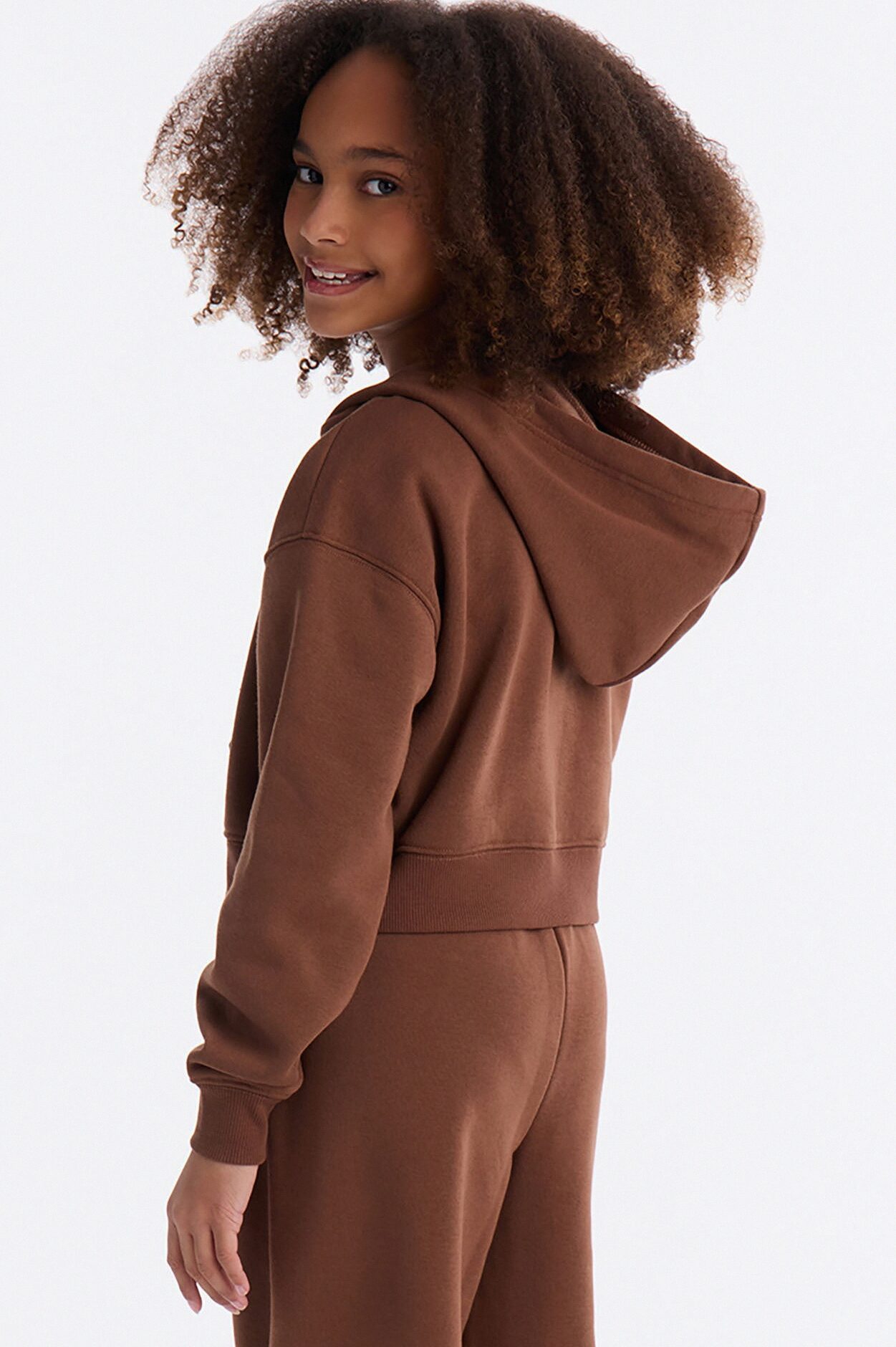 Mini Tell Me More Sportscore Zip Hoodie - Brown
