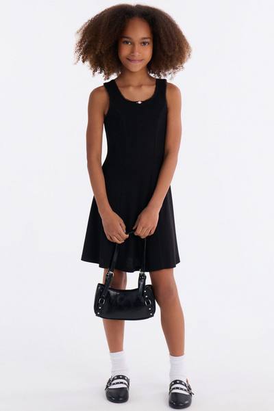 Mini Admiring Me Ribbed Mini Dress - Black