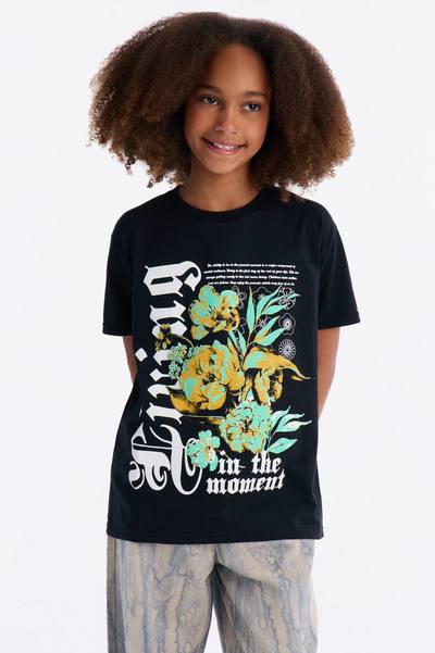 Mini Living In The Moment Short Sleeve Tee - Black