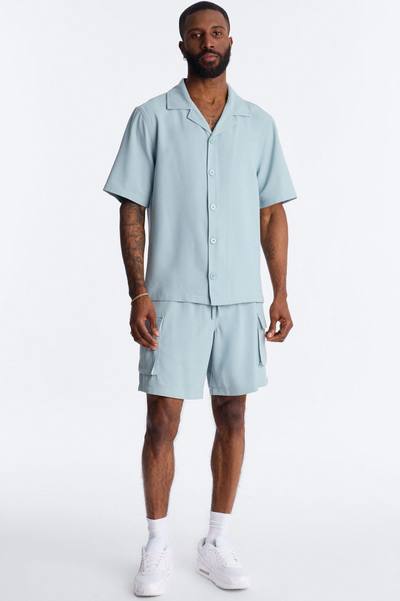 Golden Hour Short Sleeve Button Up - Slate Grey