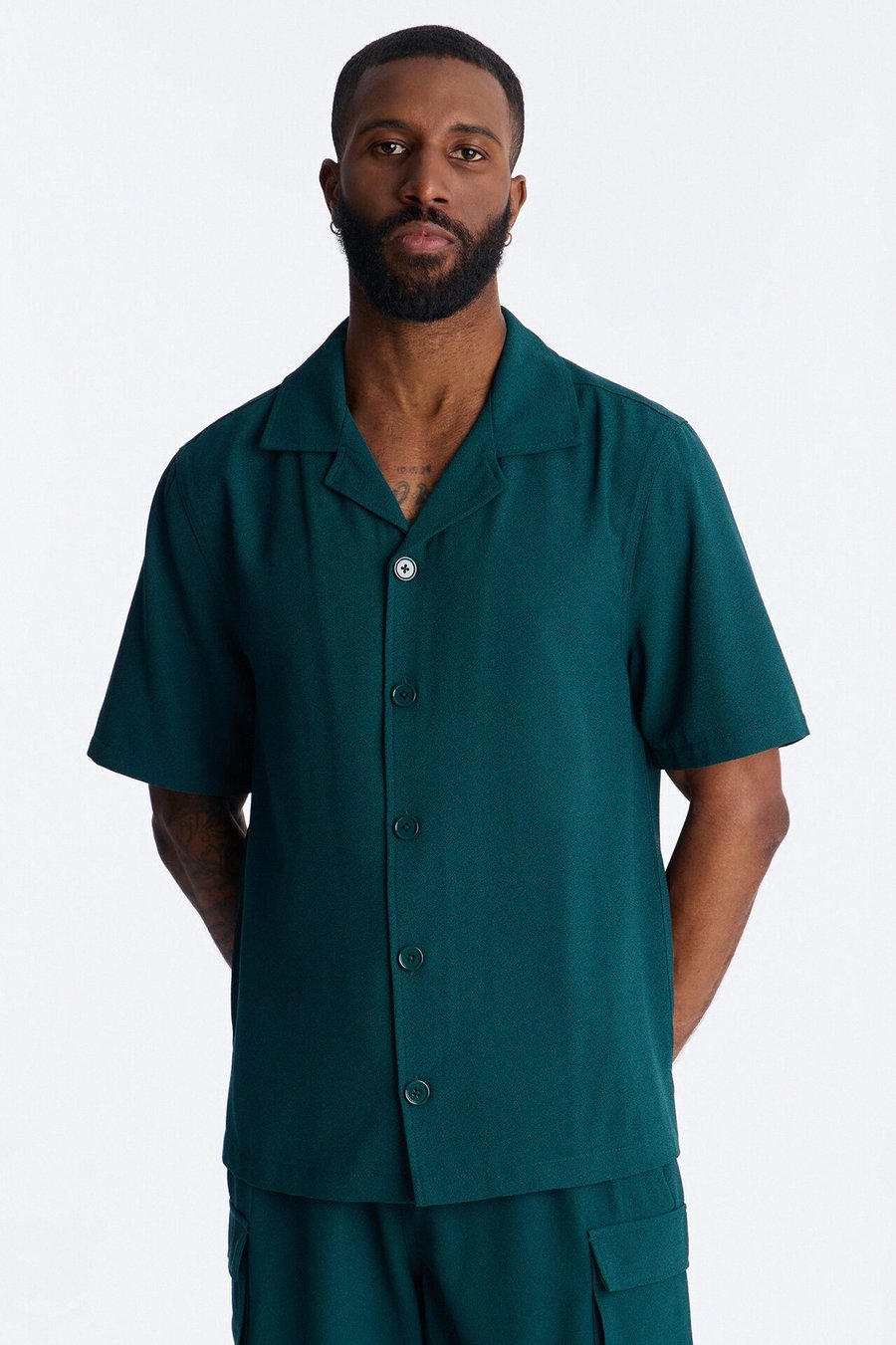 Golden Hour Short Sleeve Button Up - Green