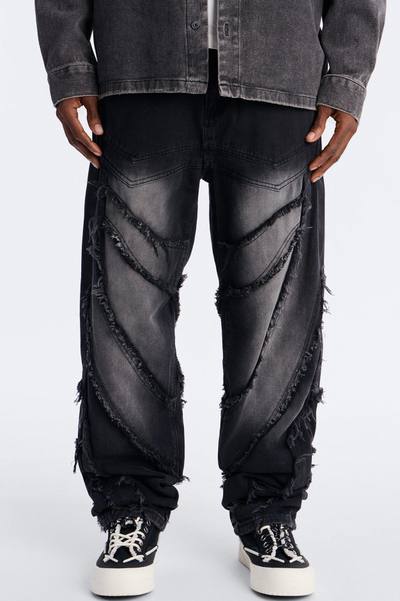 Straight Street Fray Jeans - Black Wash