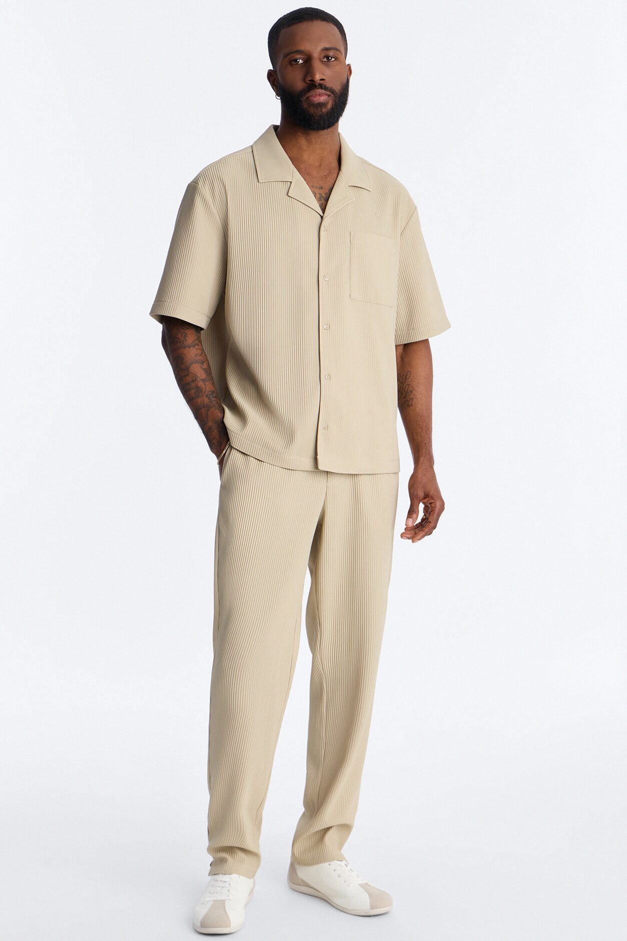 Show Up Slim Slit Pants - Stone