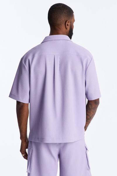 Show Up Short Sleeve Cuban Shirt - Lavender