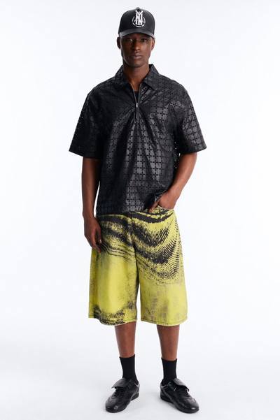 Baggy All The Wavez Printed Denim Short - Yellow