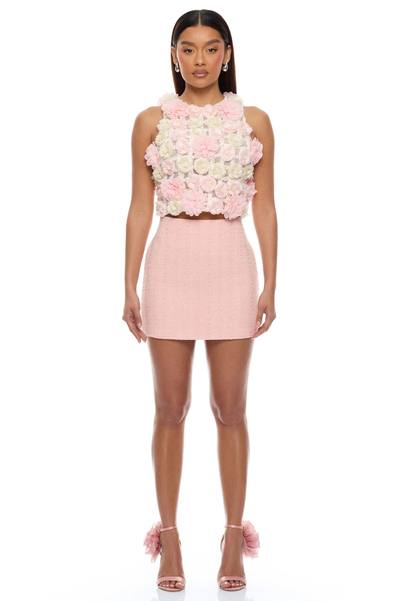 Blushing Bloom Floral Applique Top - Pink/combo