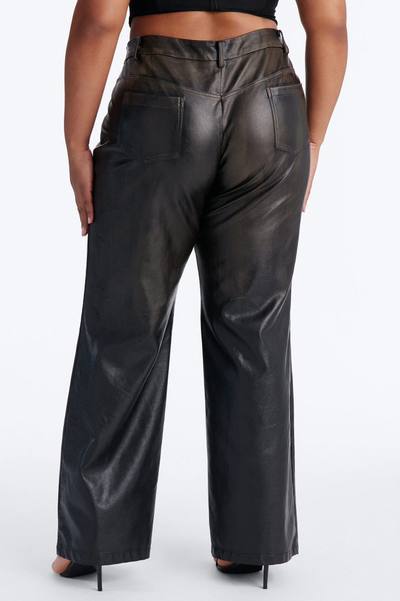 Clock it Faux Leather Straight Leg Pant - Brown