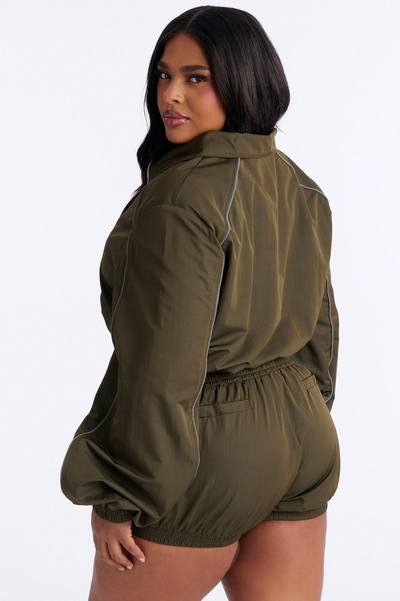 Make A Move Windbreaker Bloomer Shorts - Olive