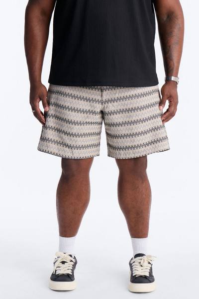 Relaxed Chevron City Textured Short - Cream