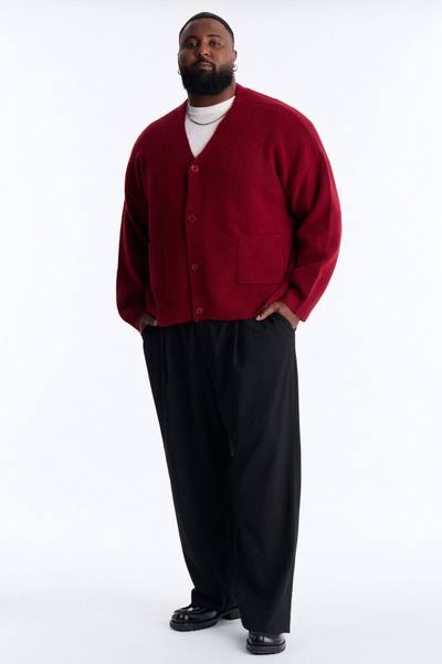Cropped Harbor Ash Cardigan - Burgundy