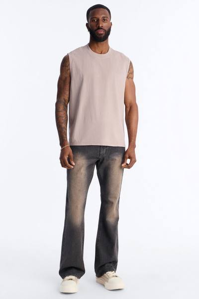 Cropped Muscle Tee - Taupe