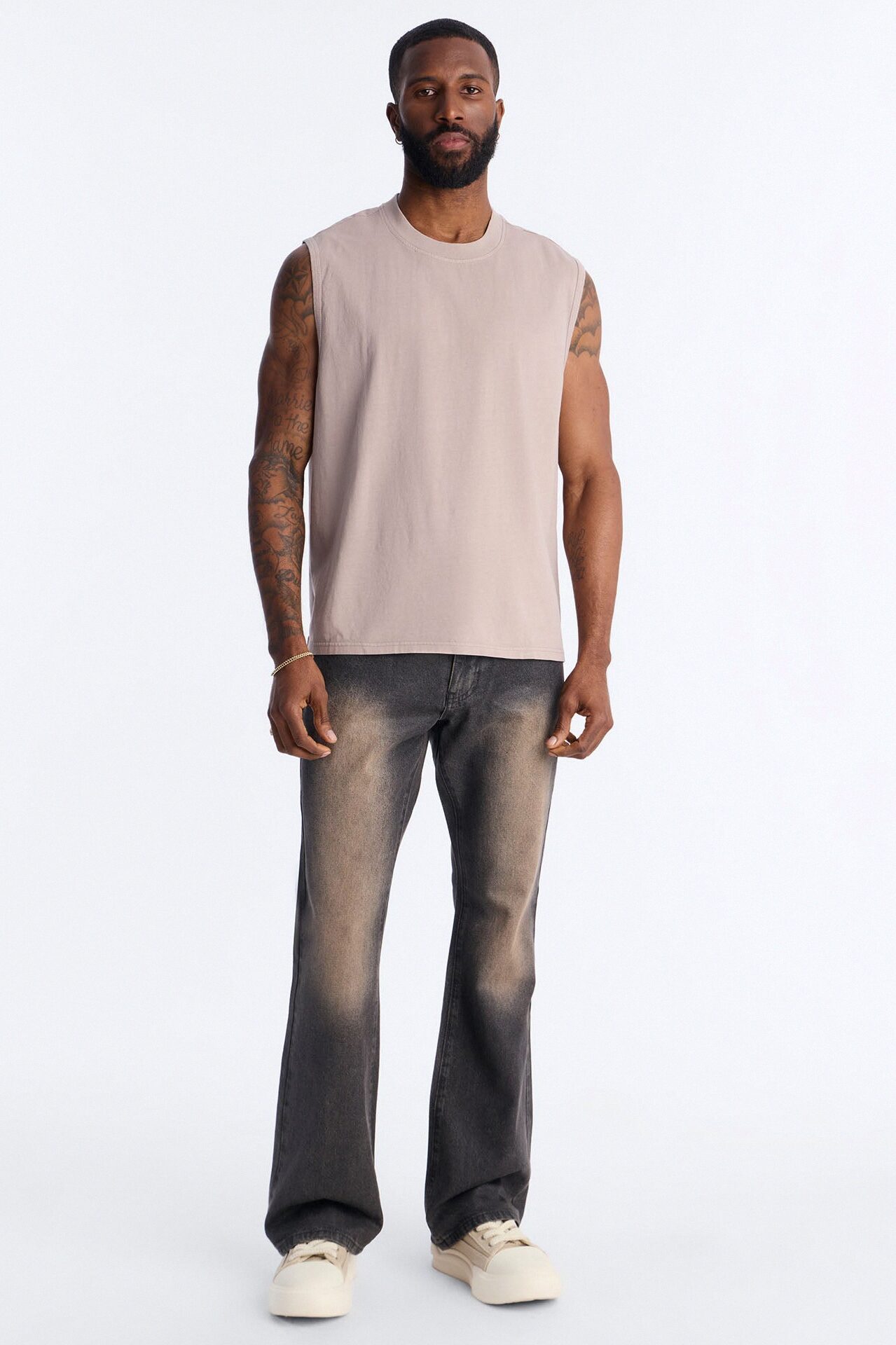 Stacked Slim Flare Waxed Stealth Jean - Black Wash