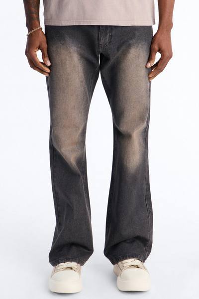 Stacked Slim Flare Waxed Stealth Jean - Black Wash