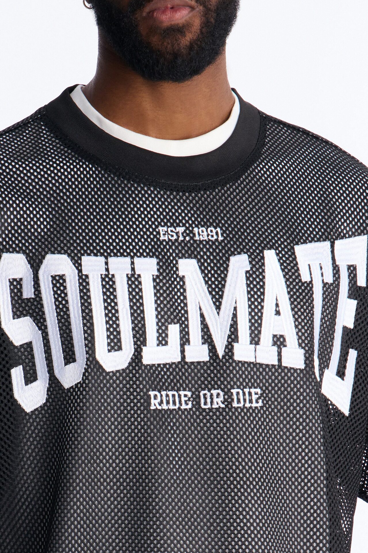 Soulmate Open Hole Mesh Top - Black