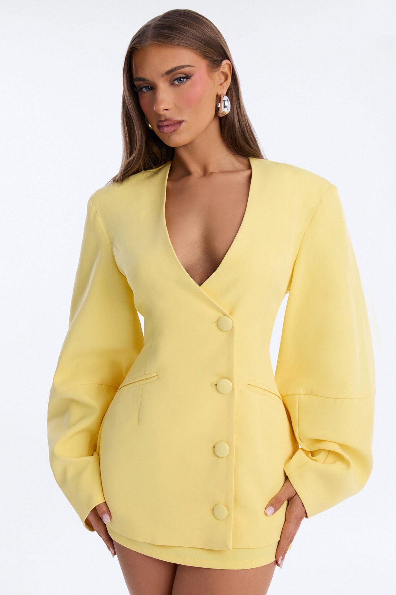 Sweet & Smart Barrel Sleeve Blazer - Butter Yellow