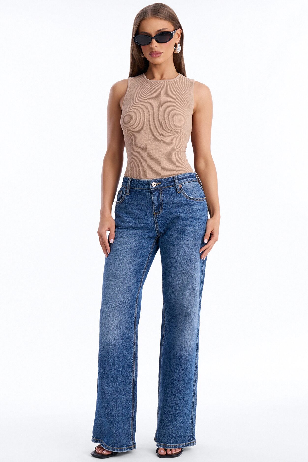 Just Enough Sweater Tank Top - Taupe