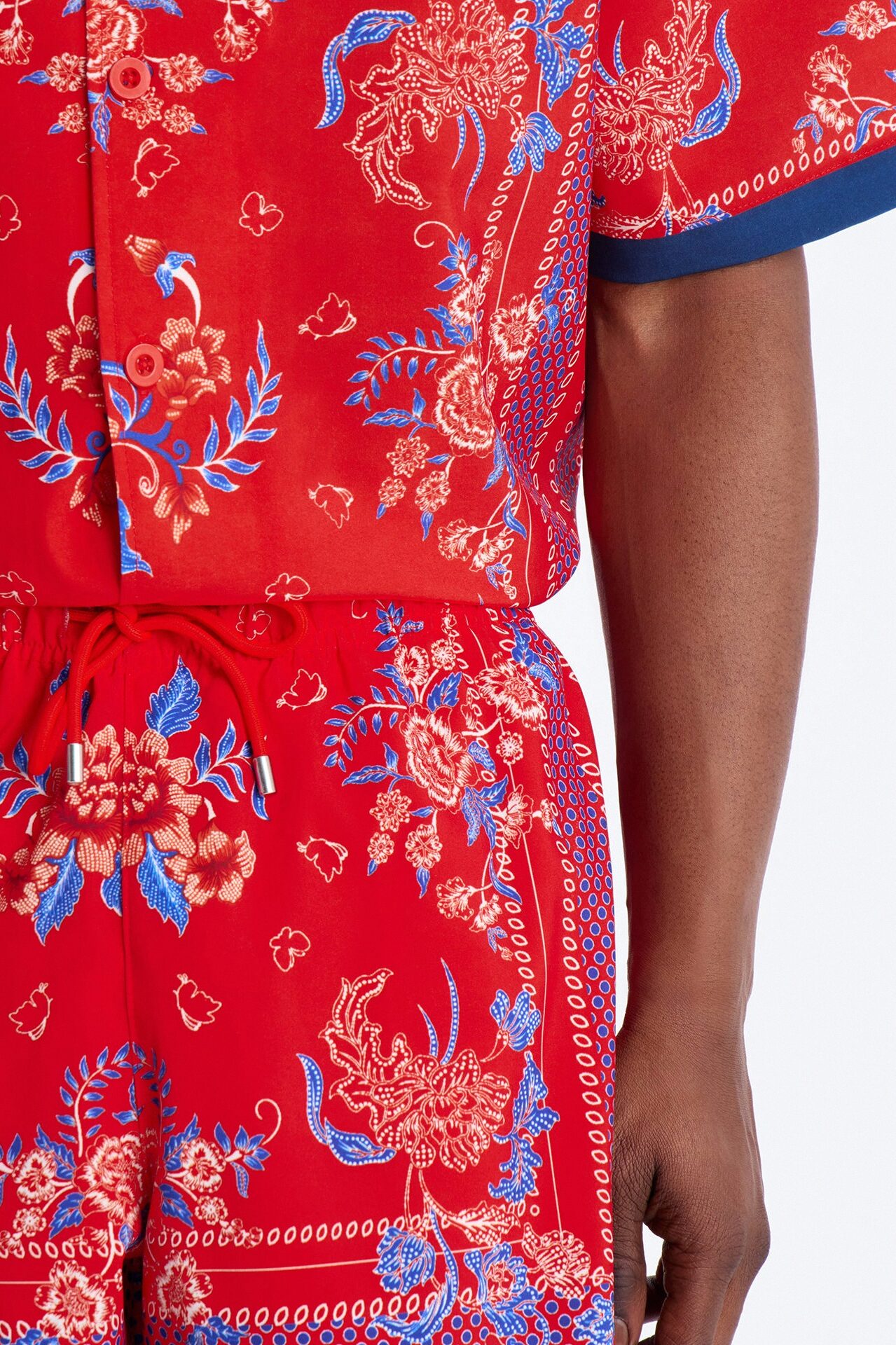 Mirage Bloom Swim Trunk 7″ - Red