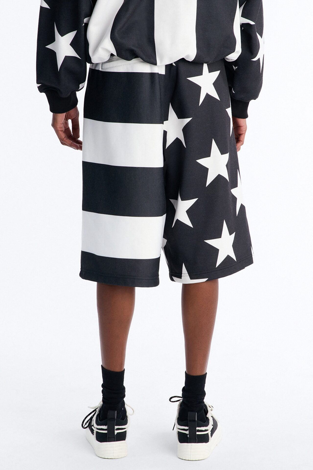 Stars And Stripes Baggy Short - Black/White