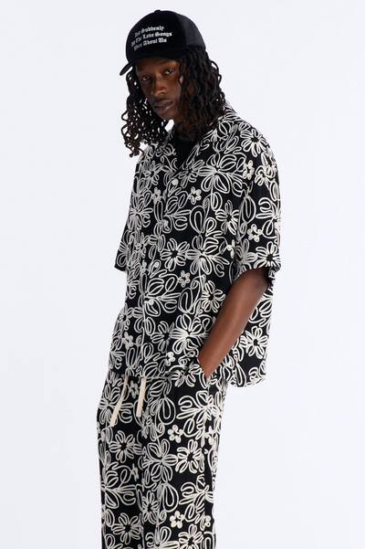 Desert Nights Cuban Collar Shirt - Black