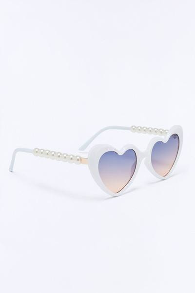 Forever Yours Heart Sunglasses - White