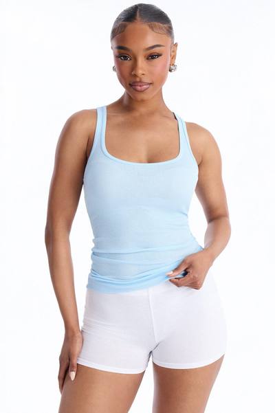 Zoey Racer Back Tank - Light Blue