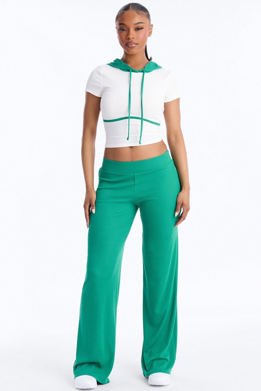 Scarlett Ribbed Pant Set - Green