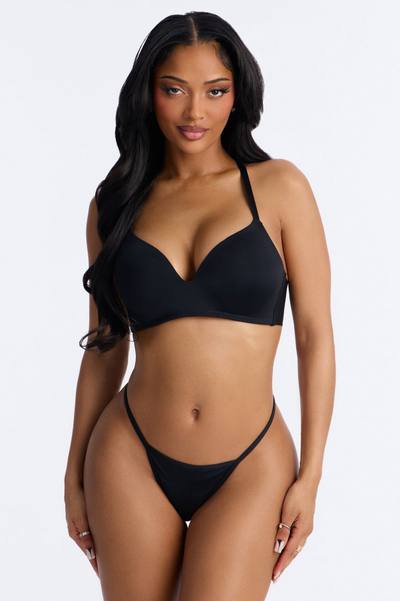 Criss Cross Comfort Wirefree Lightly Padded Bra - Black