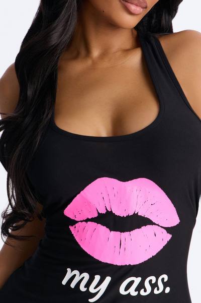 Kiss It PJ Sleep Dress - Black/combo
