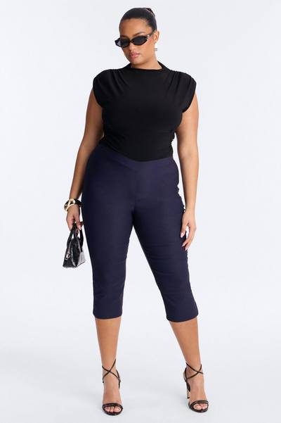 Get Serious Ruched Shoulder Pad Bodysuit - Black